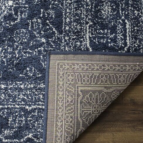 SAFAVIEH Adirondack Collection Area Rug - 10' Square, Navy & Ivory, Oriental Medallion Design, Non-Shedding & Easy Care, Ideal for High Traffic Areas in Living Room, Bedroom (ADR108N) in Saudi Arabia
