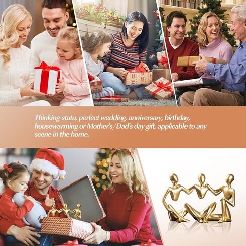 7.8" Golden Resin Shelf Decor - Collectible Figurines for Elegant Home, Living Room and Office Decor, Idea for Women in Saudi Arabia