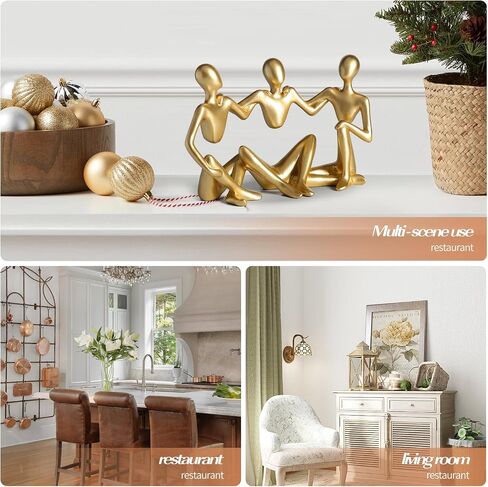 7.8" Golden Resin Shelf Decor - Collectible Figurines for Elegant Home, Living Room and Office Decor, Idea for Women in Saudi Arabia