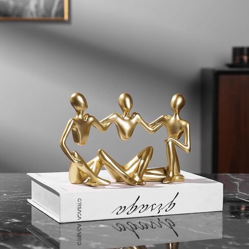 7.8" Golden Resin Shelf Decor - Collectible Figurines for Elegant Home, Living Room and Office Decor, Idea for Women in Saudi Arabia