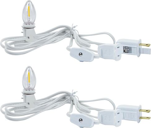 Chainable Accessory Cord with C7 LED Light Bulbs, 6Ft Indoor Blow Mold Light Cord with Male and female plugs for Halloween Pumpkins Christmas Village Houses and Craft Projects Decoration 4Pack in Saudi Arabia