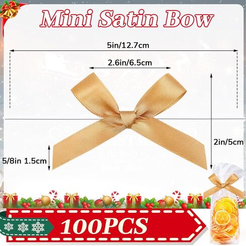 Gejoy 100 Pcs 2.6" Solid White Mini Twist Tie Bows Pretied Satin Bows in Kuwait