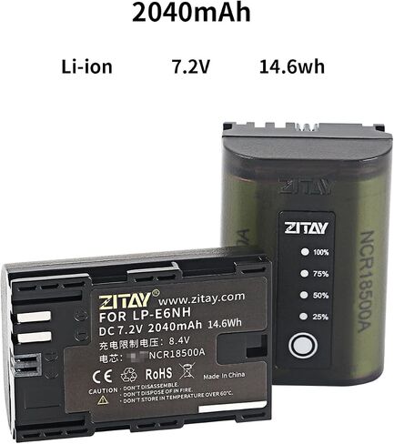 ZITAY Fast 4-Channel Compact Charger Compatible with Canon LP-E6, LP-E6N, and LP-E6NH Type Batteries in Kuwait