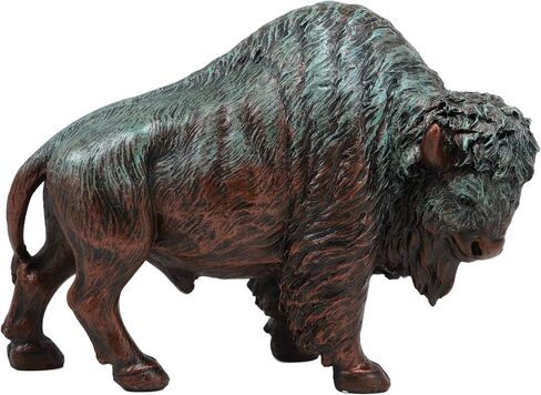 Ebros Gift Native American Bison Buffalo Decorative Resin Figurine Finished in Green Patina Faux Bronze 8.5" Long Symbol of Abundance and Manifestation Animal Totem Spirit Home Accent Decor in Saudi Arabia