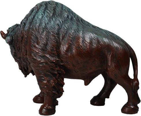 Ebros Gift Native American Bison Buffalo Decorative Resin Figurine Finished in Green Patina Faux Bronze 8.5" Long Symbol of Abundance and Manifestation Animal Totem Spirit Home Accent Decor in Saudi Arabia
