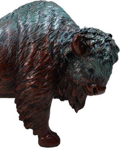 Ebros Gift Native American Bison Buffalo Decorative Resin Figurine Finished in Green Patina Faux Bronze 8.5" Long Symbol of Abundance and Manifestation Animal Totem Spirit Home Accent Decor in Saudi Arabia
