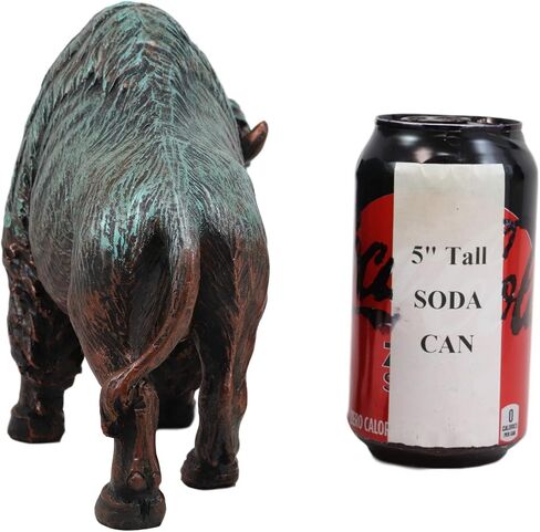Ebros Gift Native American Bison Buffalo Decorative Resin Figurine Finished in Green Patina Faux Bronze 8.5" Long Symbol of Abundance and Manifestation Animal Totem Spirit Home Accent Decor in Saudi Arabia