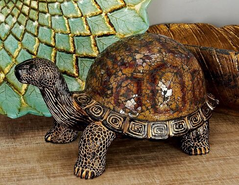 Deco 79 Polystone Turtle Decorative Sculpture Home Decor Statue, Accent Figurine 11" x 6" x 6", Brown in Saudi Arabia