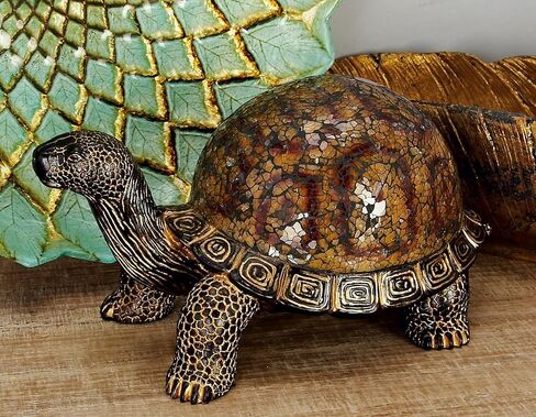 Deco 79 Polystone Turtle Decorative Sculpture Home Decor Statue, Accent Figurine 11" x 6" x 6", Brown in Saudi Arabia