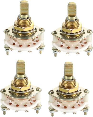 uxcell 4Pcs 10Pin 2P4T 2 Pole 4 Position Selectable Single Deck Band Selector Rotary Switch in Saudi Arabia