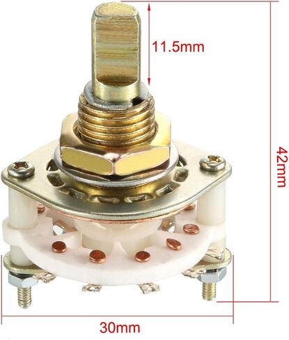 uxcell 4Pcs 10Pin 2P4T 2 Pole 4 Position Selectable Single Deck Band Selector Rotary Switch in Saudi Arabia