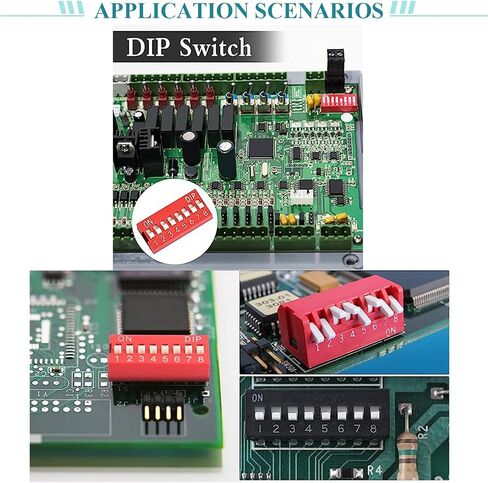 Fielect 10pcs Red DIP Switch Horizontal 1-5 Positions 2.54mm Pitch for Circuit Breadboards PCB in Kuwait