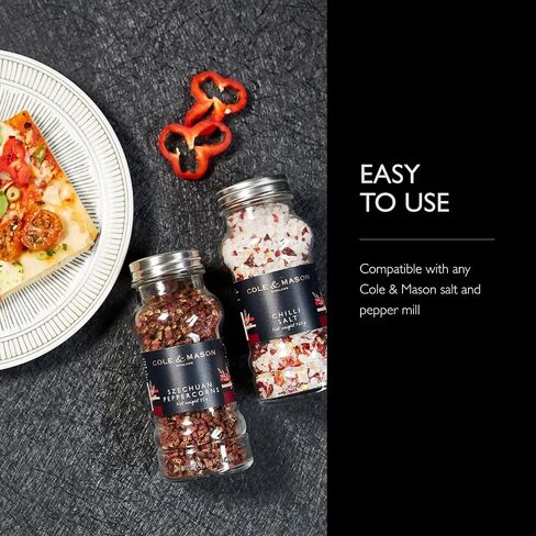 Cole & Mason Luxury Gift Aromatic Salt & Pepper Refill - Chili Salt & Szechuan Peppercorns - Grinder Refills for Kitchen Accessories in Kuwait