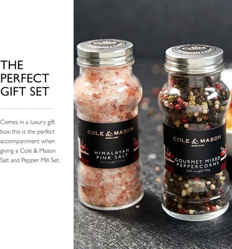 Cole & Mason Luxury Gift Aromatic Salt & Pepper Refill - Chili Salt & Szechuan Peppercorns - Grinder Refills for Kitchen Accessories in Kuwait