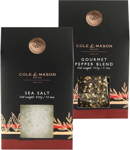 Cole & Mason Luxury Gift Aromatic Salt & Pepper Refill - Chili Salt & Szechuan Peppercorns - Grinder Refills for Kitchen Accessories in Kuwait
