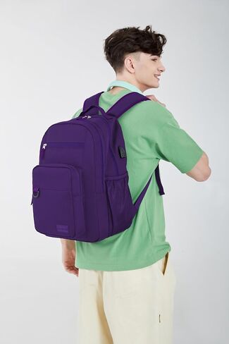 ecodudo Lightweight Black Backpack for Men,Casual School Backpacks for College Work,15.6 inch Laptop Bookbag with USB Charging Port in Saudi Arabia