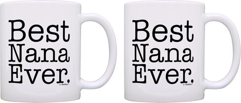 ThisWear Mother's Day Gift Best Nana Ever Gift Ideas for Grandma Birthday Gift 11oz Ceramic Coffee Mug Tea Cup White in Saudi Arabia