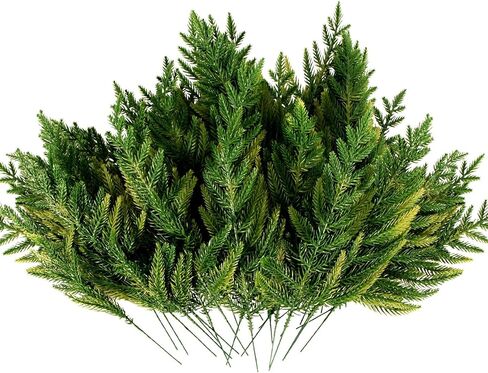 ZYP 50 PCS Christmas Artificial Pine Needles Branch Garland Artificial Green Pine Needles Branch, Fake Craft Greenery Pine Picks for DIY Wreath Christmas Embellishing and Home Garden Decor in Kuwait