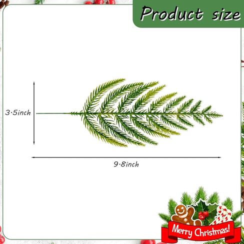 ZYP 50 PCS Christmas Artificial Pine Needles Branch Garland Artificial Green Pine Needles Branch, Fake Craft Greenery Pine Picks for DIY Wreath Christmas Embellishing and Home Garden Decor in Kuwait