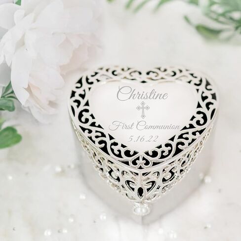 Cherished Moments Jewelry Keepsake Box with Heart-Shaped Filigree Design for Sympathy Gift Loss of Loved One, Bereavement Gift Loss of Dad, Mom, Wife, Husband Memorial Gift, Silver Toned in Saudi Arabia