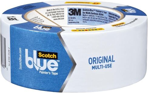 3M Scotch-Blue 2090 Safe-Release Crepe Paper Multi-Surfaces Painters Masking Tape, 27 lbs/in Tensile Strength, 60 yds Length x 2" Width, Blue in Saudi Arabia