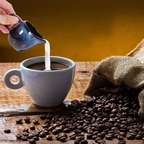 إبريق كريمر كريمر من السيراميك مع مقبض موزع شراب سيراميك تررم كريمر إبريق مدفق تقديم إبريق لصلصة الحليب وصلصة السلطة ومرق الفلفل الأسود والأزرق in Kuwait