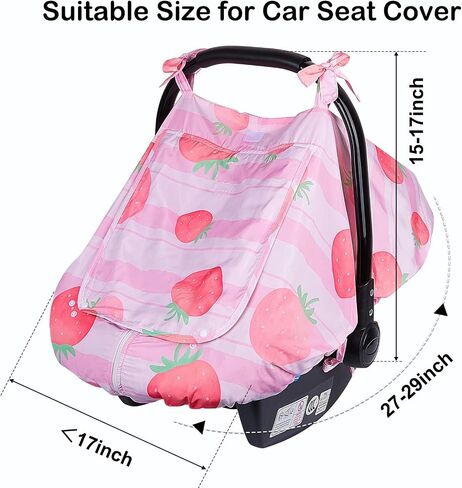 FIOBEE Baby Car Seat Cover, Car Seat Covers for Babies Infant Car Seat Canopy with Breathable Mesh Window Waterproof Carseat Cover for Babies Boy Girl 4 Seasons, White/Cow in Saudi Arabia