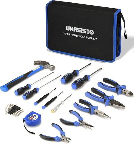 24-Piece Household Tool Kit for Men Repair Hand Tool Set Bag with Hammer, Screwdriver,Pliers, Wrench set with Storage Bag in Saudi Arabia