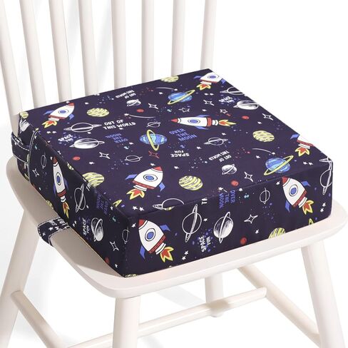 Booster Seat for Kitchen Chair, Upgrade Toddler Booster Seat for Table | 3.5" High Density Foam Toddler Booster Seat for Dining Table with 2" Backrest, Front Safety Buckle, Travel Booster Chair in Saudi Arabia