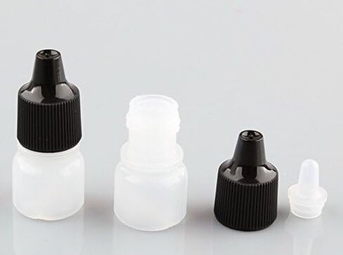 24 قطعة 5 مل زجاجة قطارة بلاستيكية فارغة قابلة لإعادة الملء، زجاجة بلاستيكية، وعاء/حاوية قطارة سائلة مع غطاء أسود (قطرات من القابس يمكن إزالتها) in Kuwait