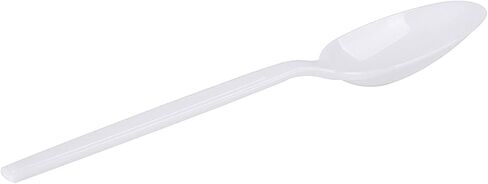 Plastic Spoons Disposable Individually Packaged Spoons White 7-Inch Commercial Take Away Spoons,Super Hard Mass Heavy Individually Wrapped Spoons 100 PCS in Saudi Arabia