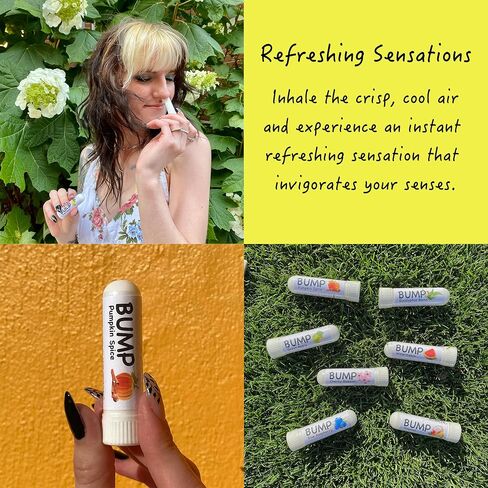 TN Scientific | Bump 7-Pack Full Set Aromatherapy Nasal Inhaler Sticks - Refreshing Peppermint, Menthol, and Essential Oil Blend for Enhanced Focus, Energy Boost, and Cooling Sensation in Saudi Arabia
