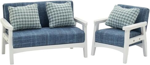 iland Dollhouse Couch and Miniature Sofa Set with Mini Houndstooth Cushions, Dollhouse Furniture on 1/12 Scale for Dollhouse Living Room (Grey Green) in Saudi Arabia