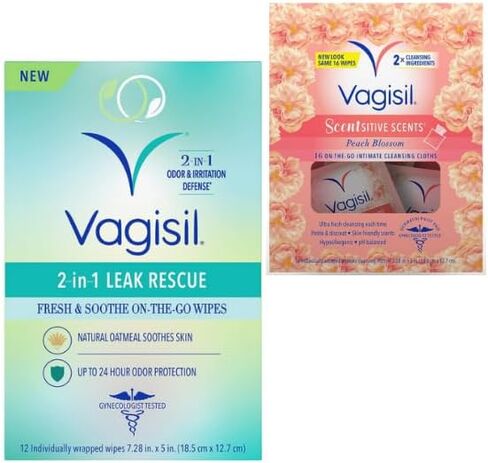 Sensitive Scents On-The-Go Feminine Cleansing Wipes, pH Balanced, Individually Wrapped + King Combo QR Code (Assorted Lavander, Peach, Anti-itch, 8 Spk) in Saudi Arabia
