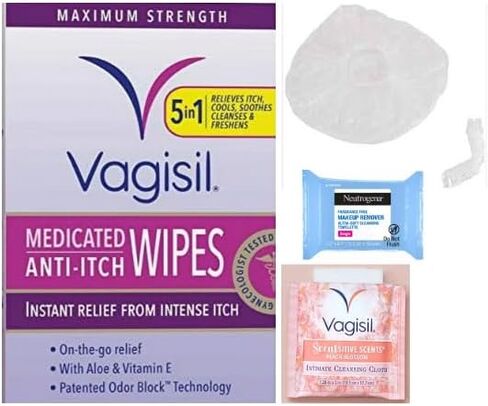 Sensitive Scents On-The-Go Feminine Cleansing Wipes, pH Balanced, Individually Wrapped + King Combo QR Code (Assorted Lavander, Peach, Anti-itch, 8 Spk) in Saudi Arabia