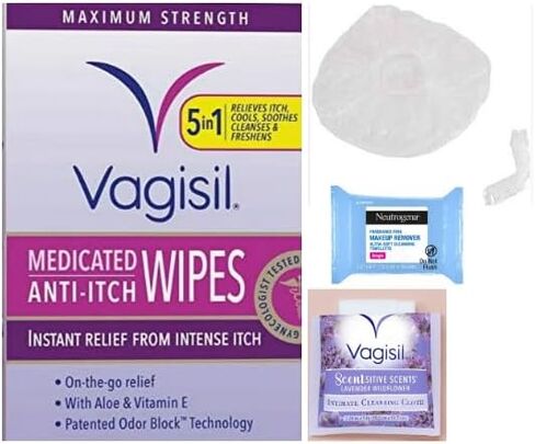 Sensitive Scents On-The-Go Feminine Cleansing Wipes, pH Balanced, Individually Wrapped + King Combo QR Code (Assorted Lavander, Peach, Anti-itch, 8 Spk) in Saudi Arabia