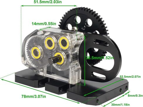 ناقل الحركة AMK 1/10 من الأكريليك الشفاف 2 علبة تروس نقل الحركة المنخفضة لـ 1/10 RC Crawler Comp يبني عنصر Gspeed LCG Chassis SCX10 II ترقية الملحقات (SCX10 II ناقل الحركة من ألياف الكربون) in Saudi Arabia