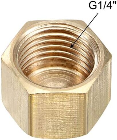 غطاء نحاسي Uxcell G1/4 موصل صمام إيقاف ضغط سداسي أنثى in Saudi Arabia