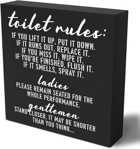 Funny Bathroom Wooden Box Sign Plaque Get Naked Just Kidding This is a Half Bath Wood Box Sign Rustic Art Home Bathroom Shelf Desk Decor 5 x 5 x 1 Inches in Kuwait