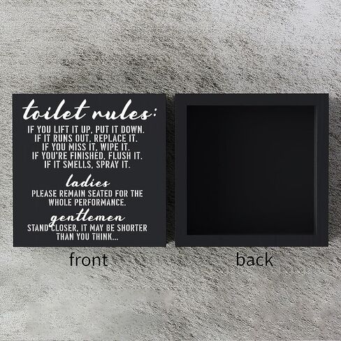 Funny Bathroom Wooden Box Sign Plaque Get Naked Just Kidding This is a Half Bath Wood Box Sign Rustic Art Home Bathroom Shelf Desk Decor 5 x 5 x 1 Inches in Kuwait