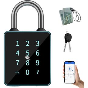 Smart Padlock with Touchscreen Keypad, Laxre Bluetooth Connectivity, Keyless Entry, Water Resistant, APP Controlled,7.5mm Stainless Steel Beam, 1 Year Battery Life in Kuwait