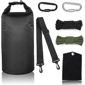 Bear Food Bag Hanging System, Ultralight Camping Bear Bag Kit Include 10L Waterproof Bear Bag, Pulley System with Survival Utility Ropes, Clips, Rock Pouch and Instructions
