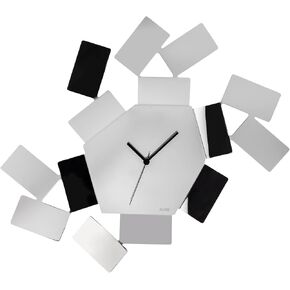 Alessi Aleesi MT19 B Stanza Scirocco Wall Clock, 46.00 x 33.50 x 4.00 cm, Black