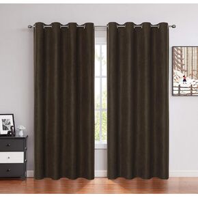 Faux Suede Window Curtain Panels 63 Inch Length with Grommet Top Pink Solid Room Darkening Window Treatment Drapery Set for Bedroom, Pink, 2 Panels, 55"×63"