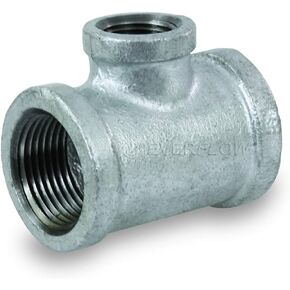 Everflow Supplies GMRT2001 2 X 1/2" Galvanized Malleable Reducing Tee With Female Threaded Fitting