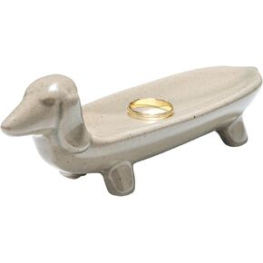 Creative Co-Op Grey Ceramic Dog Dish