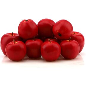 Woration 12 PCS Fake Fruit Apples - 2 Size Simulation Artificial Fruit Deep Red Apples Lifelike Faux Food Home Display Decoration for Still Life Paintings Storefront Kitchen Decor