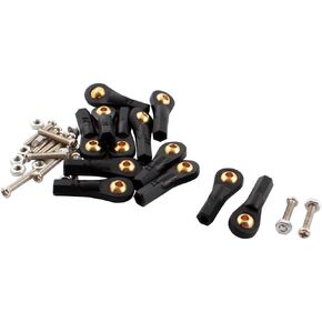 uxcell 12Pcs 2.5X27X3mm Plastic Rod End Ball Joint Buckle Black w Screw
