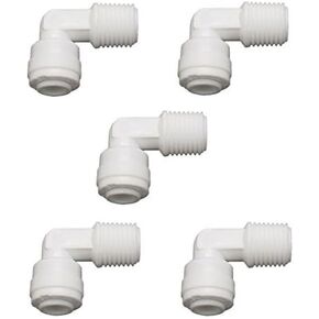 MALIDA 1/8" Male Thread to 1/4" Tube Elbow Quick Connect for Reverse Osmosis Water Pack of 5
