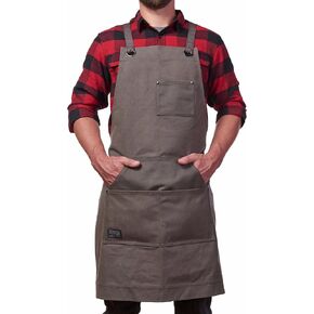 Hudson Durable Goods - Heavy Duty Waxed Canvas Apron, Adjustable up to XXL for Men & Women (Black)